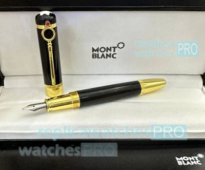 New 2023 Mont Blanc Sir Arthur Conan Doyle Black Fountain pen Gold Trim